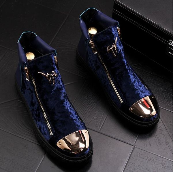 

men's high-shoes casual youth breathable lok fu shoes hair stylist warm martin boots boots men's boots, Black