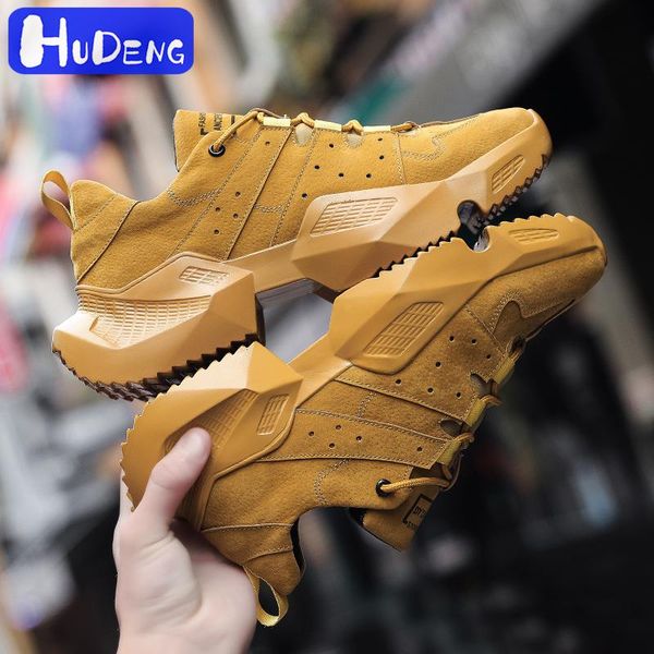 

hudeng brand roman man casual shoes spring autumn mens leather shoes fashion male footwear comfortable walking for men ins, Black