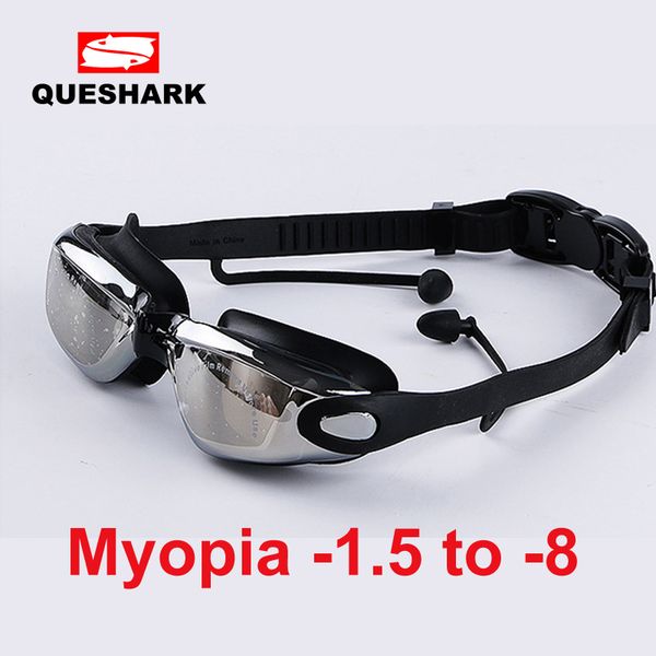 

professional silicone myopia swimming goggles anti-fog or transparent uv swimming glasses with earplug for men women