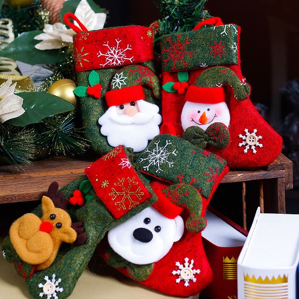 

misaya 1pc cartoon christmas tree santa socks hanging ornaments decoration fairy tale christmas festival stockings crafts
