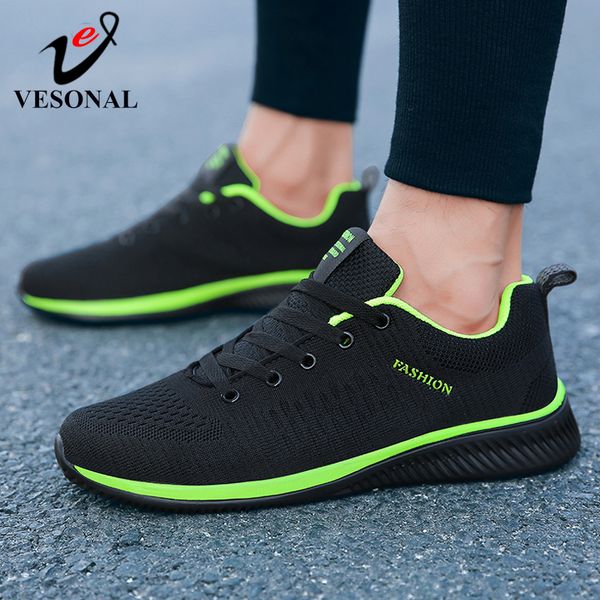 

vesonal brand 2019 new lightweight comfortable mesh men shoes casual breathable walking male sneakers tenis feminino zapatos, Black