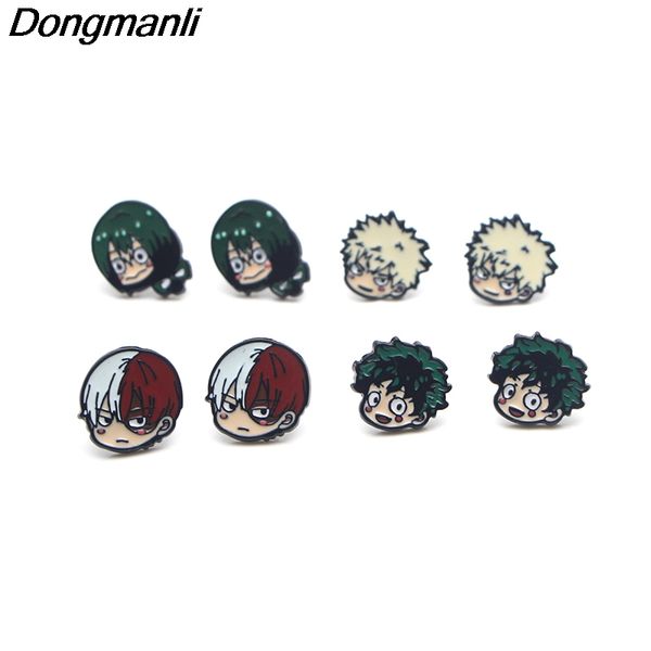 

p2983 anime boku no hero academia my hero academia pierce ear stud kids earrings for womens enamel earrings jewelry gifts girls, Golden;silver