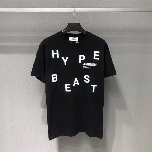 

женская летняя 19ss письмо печати футболки с круглым вырезом с коротким рукавом bleck модной одежды засады женские тройники, White