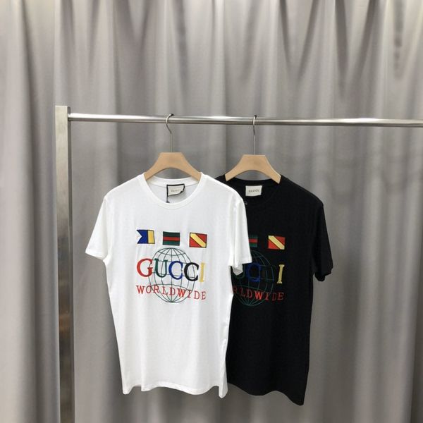 

2020ss spring and summer new high grade cotton printing short sleeve round neck panel t-shirt size: -l-xl-xxl-xxxl color: black white x21, White;black