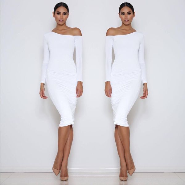 

женская дизайнерская мода dresssexy плечо с длинным рукавом плиссированные dressbdey, Black;gray