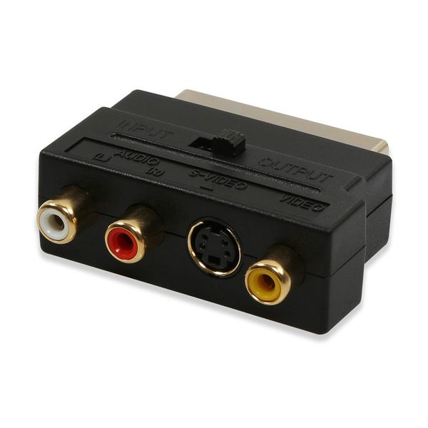 Convertitore da SCART a 3RCA da 21 pin per adattatore DVD PS4 Wii Adattatore da scart RGB a composito RCA S-Video AV TV per Microsoft Xbox