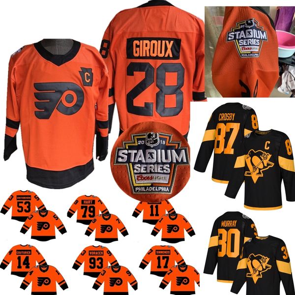 

2019 Philadelphia Flyers Ice Hockey Stadium Series Jersey Giroux Simmonds Gostisbehere Couturier Patrick Hart Crosby Murray Malkin Kessel