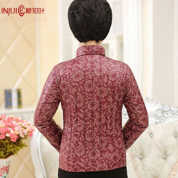 

sakura chiba brand down jacket middle-aged women's apparels fashion slim fit short autumn and winter down feather liner mom, Black;white