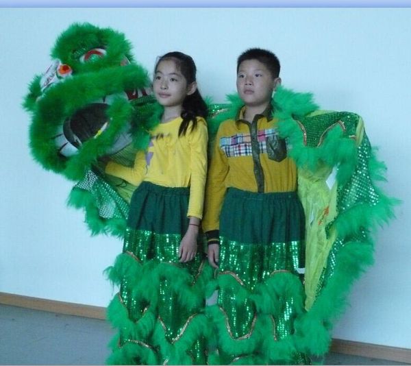 

toys art kid lion dance perform mascot costume theater outdoor christmas days parade wool southern theater music cinema chinese costume, Red;yellow