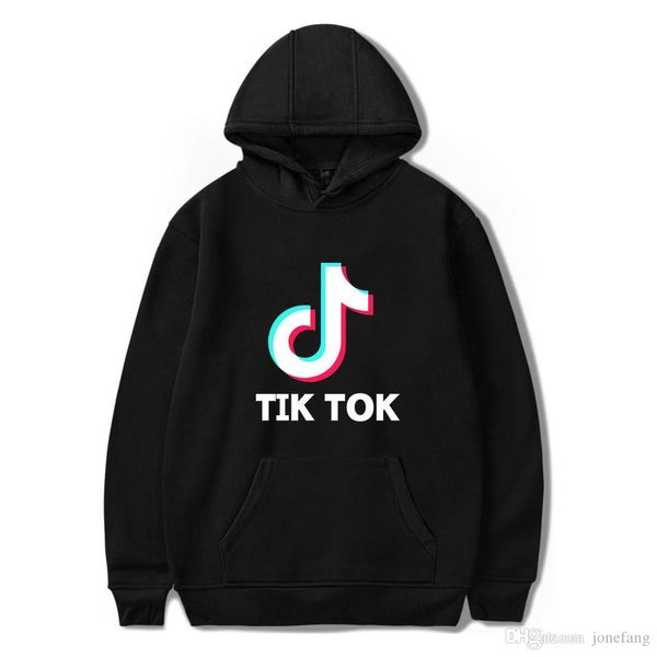 

бпс tik tok программного обеспечение 2019 новая печать с капюшоном женщина мужчина популярной одежда harajuku вскользь толстовки горячей про, Black