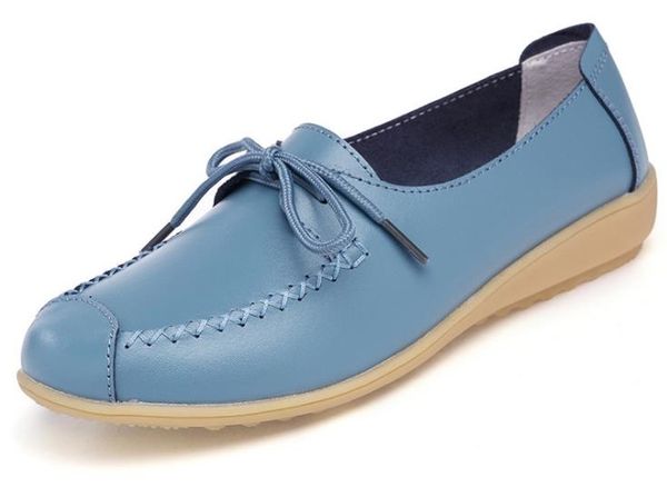 

women's shoes leather non-slip soft bottom women flats casual shoes 1279, Black