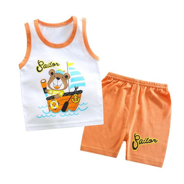 

дети хлопка жилет одежда cartoon baby boy девушка досуг спорта жилет шорты 2pcs / комплекты для новорожденных мода одежда костюмы, White