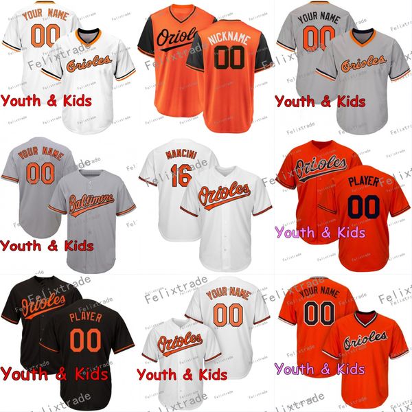 

youth kids trey mancini jonathan villar dwight smith jr. renato nunez rio ruiz chris davis severino bundy cashner orioles jersey, Blue;black