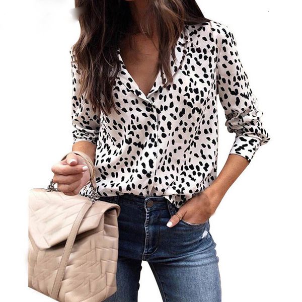 

women women blouses blouse women long sleeve shirts spring summer fashion v neck blouse shirt casual leopard elegant womens and, White