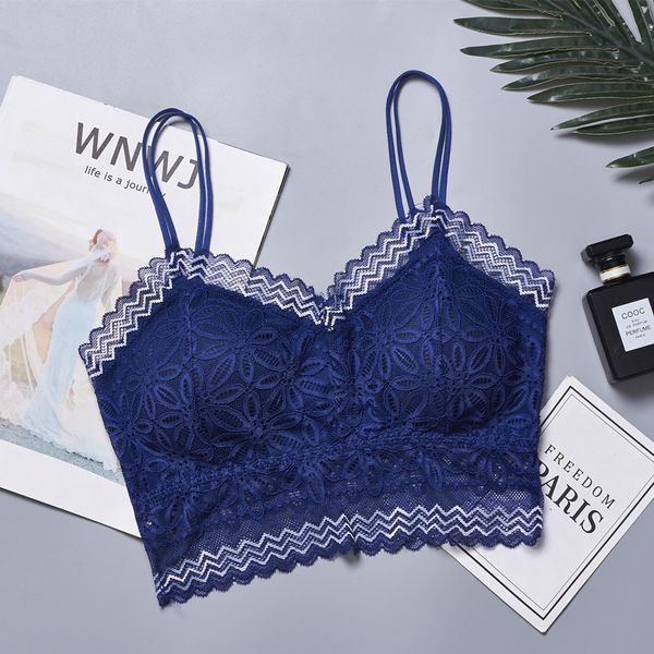 

women's tanks & camis lace camisoles chest pad vest spaghetti strap tank crop women lingerie woemns clothing bodycon, White