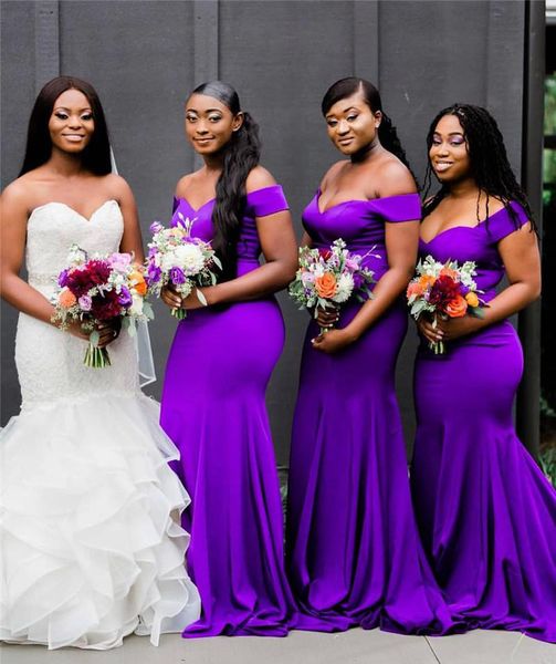 Südafrikanische lila Brautjungfernkleider, schwarze Mädchen, Landgarten, formelle Hochzeit, Party, Gast, Trauzeugin, Übergröße, nach Maß