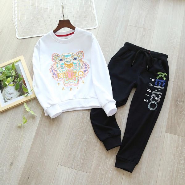 

детская одежда наборы роскошные толстовки / толстовки с вышивкой tiger head спортивные штаны активные спортивные костюмы для мальчиков подро, White