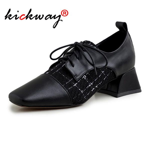 

2020 spring women shoes genuine leather shoes womens lace up elegant dress for women black fashion brogues 39