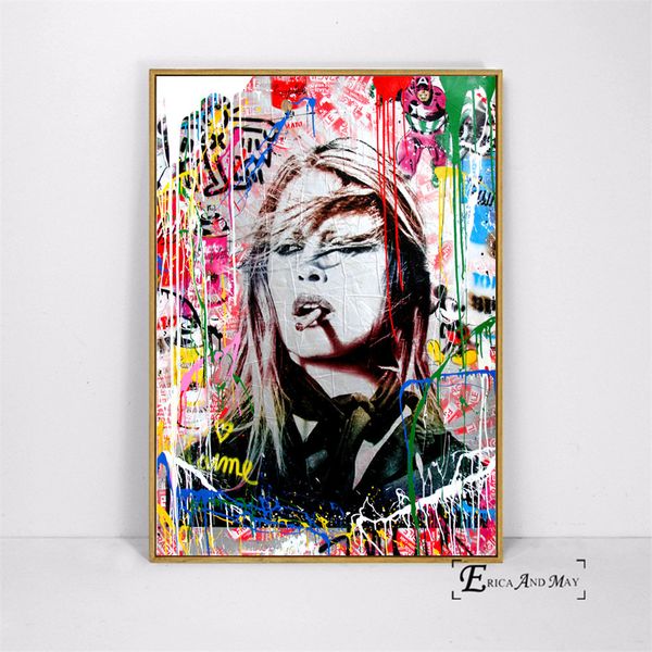 

brigitte bardot street painted art posters and prints wall art decorative picture canvas painting for living room home decor