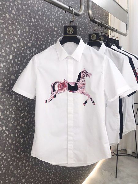 

a600114 fashion men's shirts 2020 runway european design party style men's clothing, White;black