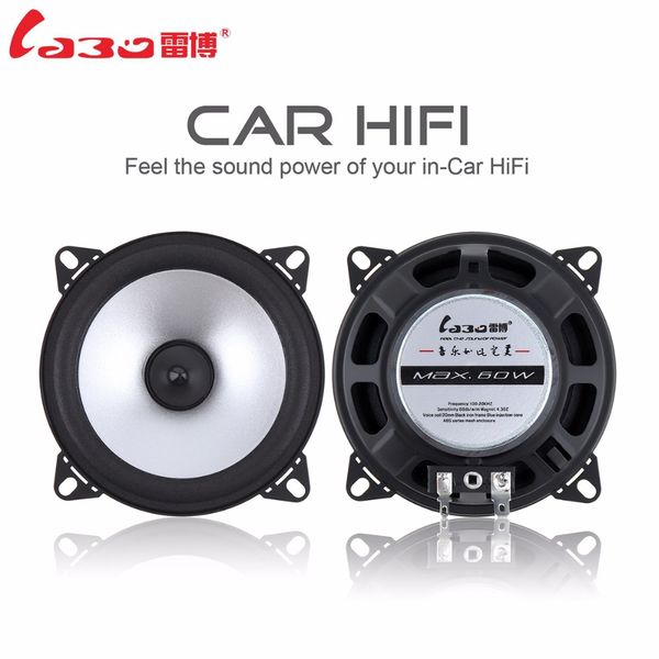 

2pcs 4 inch 60w 2 way car coaxial speaker vehicle door auto audio music stereo full range frequency hifi loundspeakers for cars