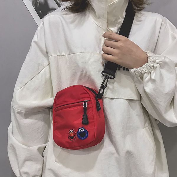 

new 2020 canvas crossbody bag handbags women embroidery hasp creative cartoon shoulder bags fashion small messenger bags