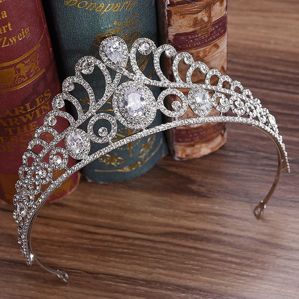 

свадебная вечеринка 15x5см диадемы из бисера с цветочными листьями невесты с короной из бриллиантов и головных уборов для невесты, исполняющ, White;golden