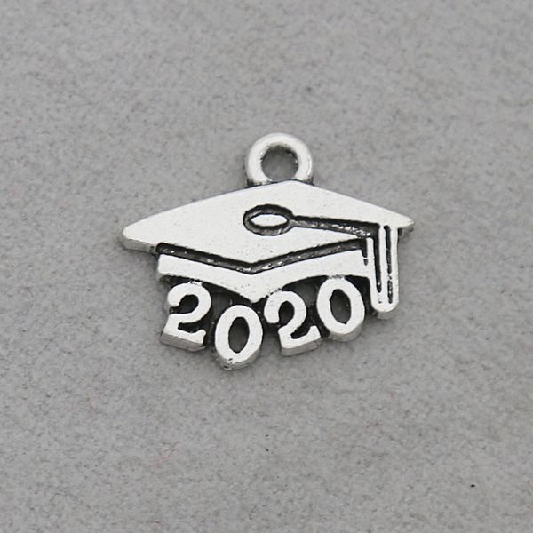 

haeqis fashion alloy 2018 2019 2020 2021 2022 trencher cap charms graduation school gift charms 14*18mm aac1245, Bronze;silver