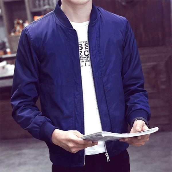 

spring autumn casual solid fashion slim bomber jacket men overcoat new arrival baseball jackets men 's jacket 4xl elegant, Black;brown