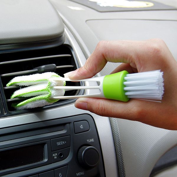 

portable double ended car air vent slit cleaner brush dusting blinds keyboard cleaning brushes car styling