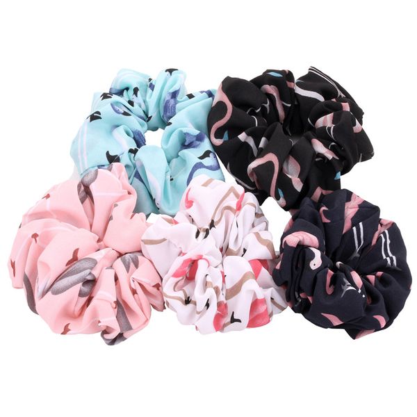 

women chiffon bands hair scrunchies hair ties elastic rope ponytail holder scrunchie pack hair accessories for girls, Pink