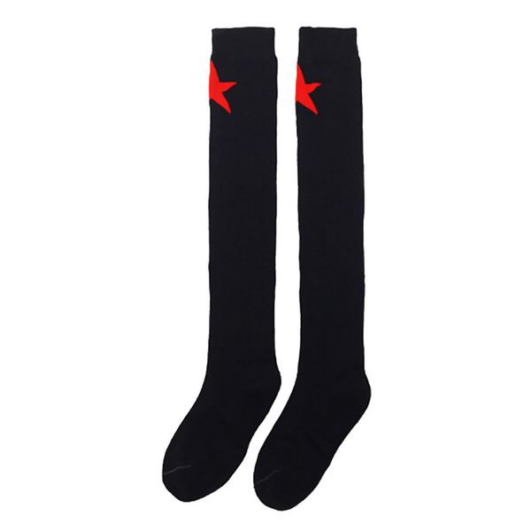 

cycling socks women socks outdoor winter non-slip five pointed star knee cotton antiskid silicone pad stockings #2n21, Black