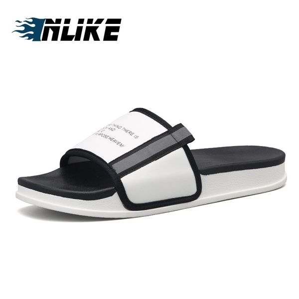 

men casual slippers slides indoor outside footwear man summer shoes, Black