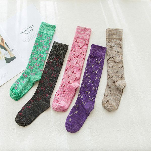 

Women Lady G Letters Long Stockings Socks Street Stockings Colorful Cotton Socks