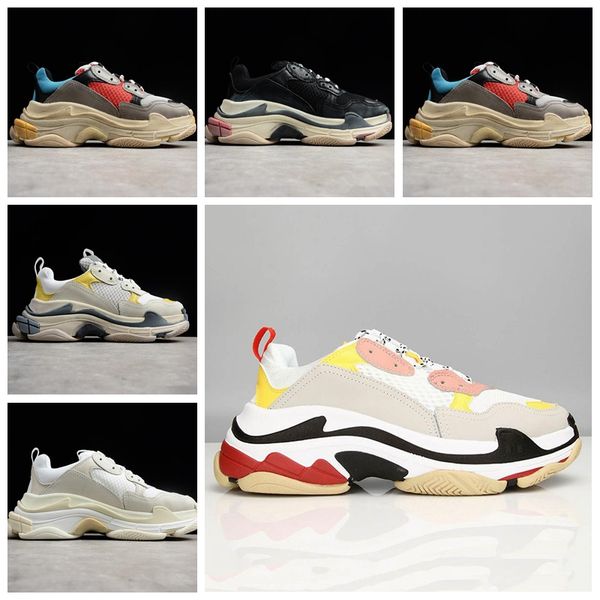 

2019 multi luxury triple s designer low old dad sneaker combination soles boots mens womens fashion casual shoes high size 36-45
