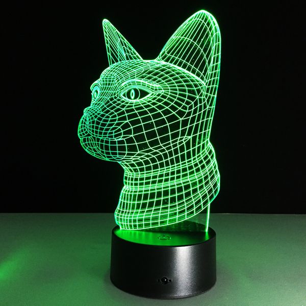 

3d cat statue night light table lamp indoor touch sensor led lamp night lighting 7 color changing lamp for cat lovers souvenir