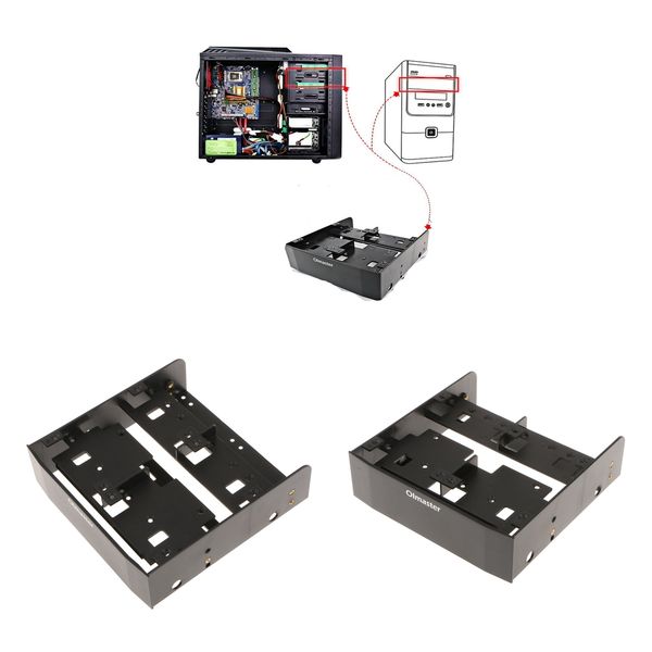 

2 piece multi-use 5.25in hard drive to 2.5/3.5'' bay bracket for pc laptop