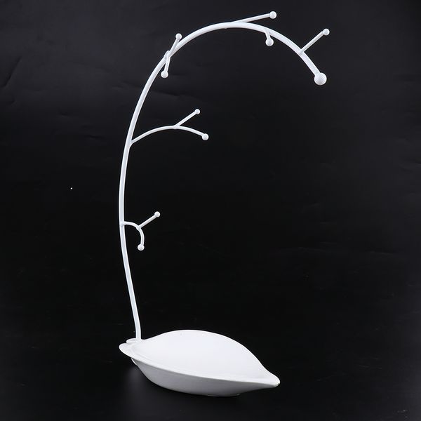 

organizer tree stand rack with ring dish tray vintage home display jewelry for home business, Black;white
