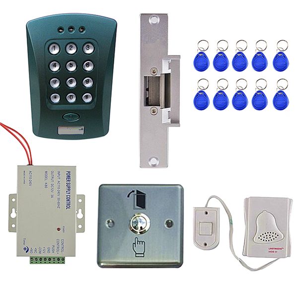 

em card keypad door entry access control system kits with 10 keyfobs