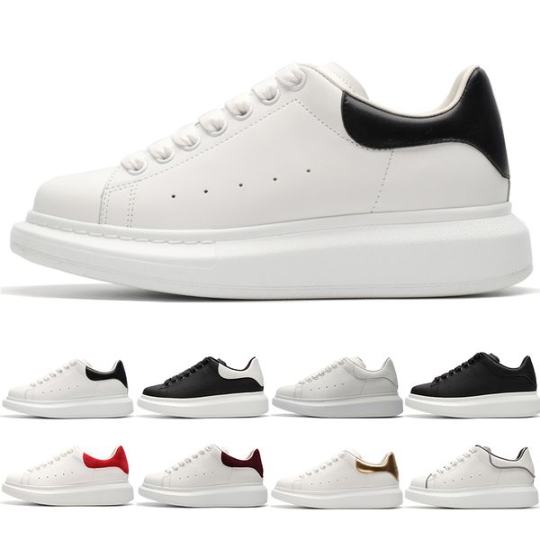 

2019 New Leather Casual Shoes For Boy Girl Men Women White Black Gold Red Fashion Comfortable Flat Designer Sneakers Size 36-44