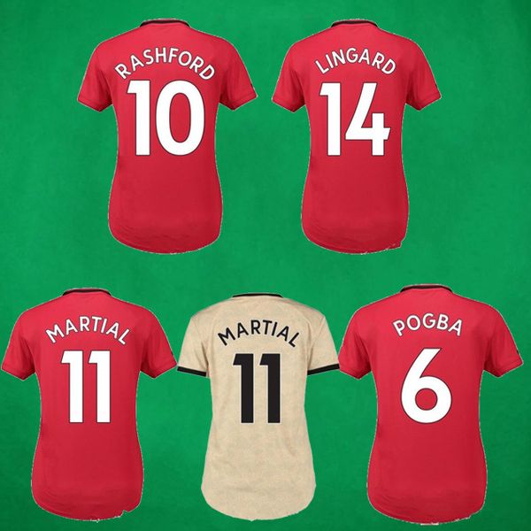 

19 20 lady jersey m utd womens soccer jersey manchester pogba lingard rashford martial football shirts man utd girls football, Black;yellow