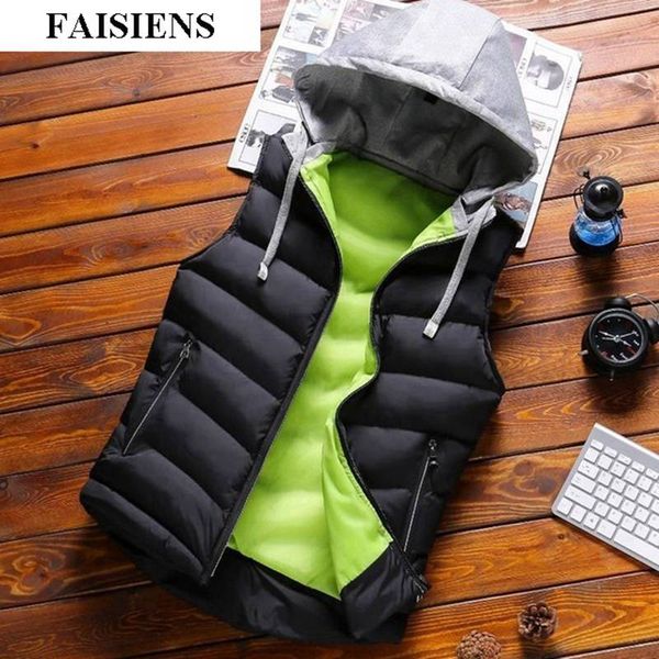 

faisiens plus size 4xl men vest coat winter vest thick black jackets pocket male loose vests hooded warm cotton-padded waistcoat, Black;white