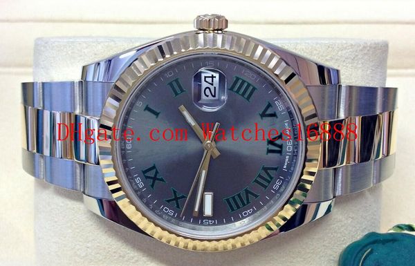 

Бесплатная доставка мужские наручные часы Datejust 41mm 126333 Bi / цвет Wimbledon циферблатом и