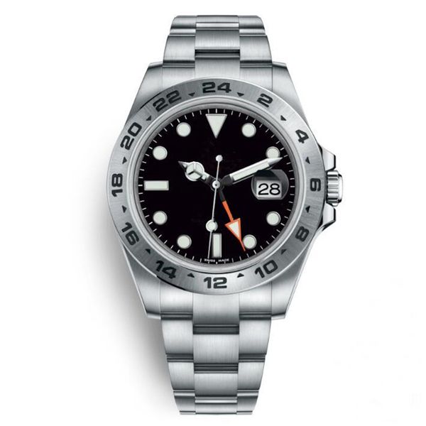 

2019 watch explorer ii 40 mm white dial stainless steel automatic watch independently date designer watches wristwatches, Slivery;brown