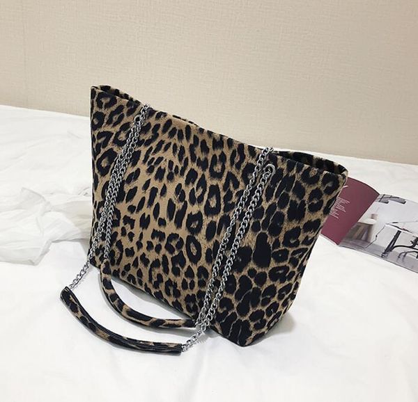 

fashion leopard women handbag canvas women shoulder bags designer messenger bags ladies chain casual tote chain shoulder handbag/6