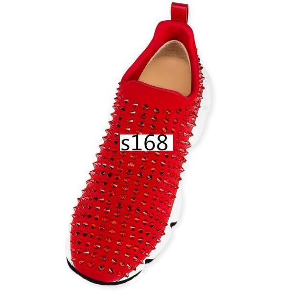 

brand krystal spike sock men trainers luxury red bottom donna sneakers 8, Black