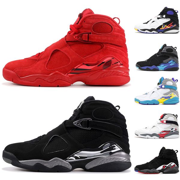 

men discount basketball shoes 8s valentines day aqua black white 8 mens trainer athletic sports sneakers size 8-13