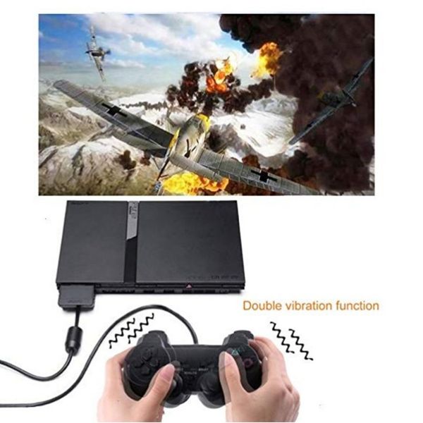 

wired gamepad for sony ps2 controller joystick for plasystation 2 double vibration shock joypad wired controle
