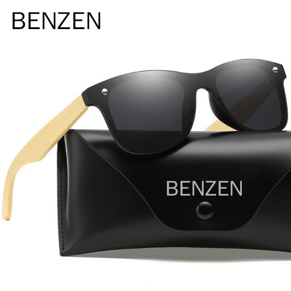 

benzen bamboo polarized men sunglasses handmade wooden sun glasses women brand designer uv 400 glasses oculos goggle 9505, White;black