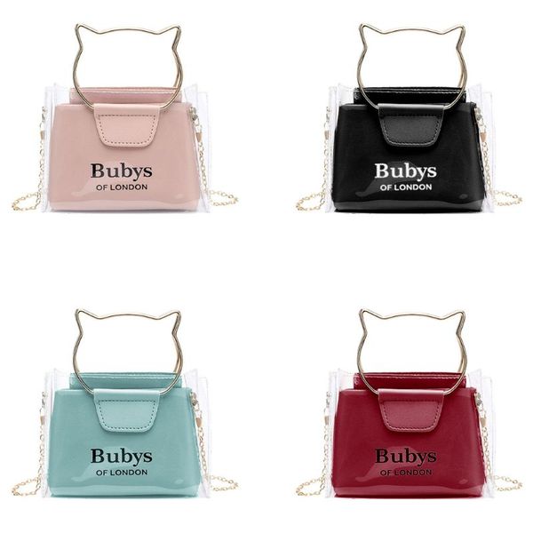 

women girls transparent small handbag chain shoulder bag fashion summer beach purse crossbody tote